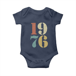 50th Birthday Baby Onesie Retro Vintage 1976 50 Year Old Gifts TS10 Navy Print Your Wear