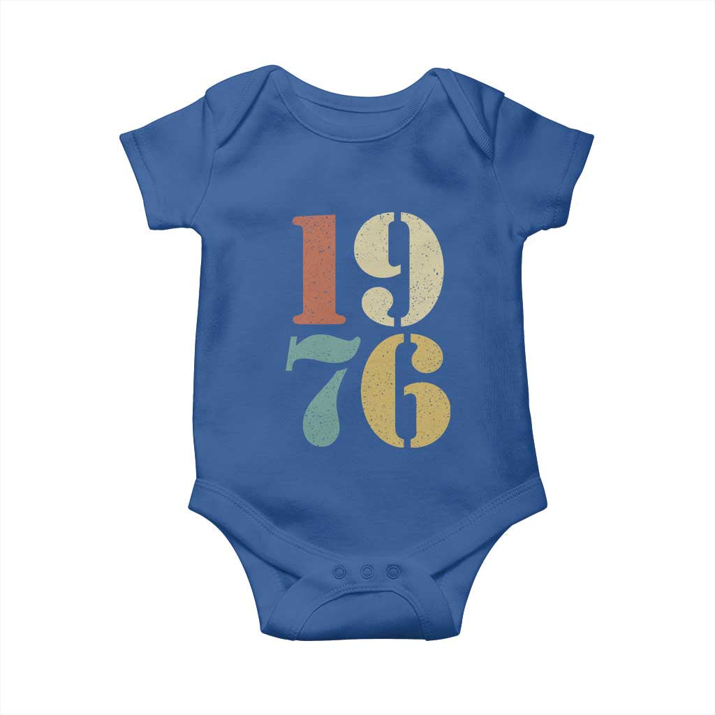 50th Birthday Baby Onesie Retro Vintage 1976 50 Year Old Gifts TS10 Royal Blue Print Your Wear