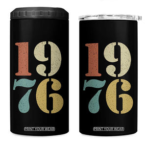 50th Birthday 4 in 1 Can Cooler Tumbler Retro Vintage 1976 50 Year Old Gifts TS10 One Size: 16 oz Black Print Your Wear
