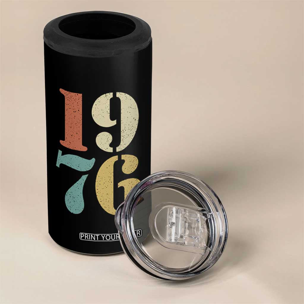 50th Birthday 4 in 1 Can Cooler Tumbler Retro Vintage 1976 50 Year Old Gifts TS10 Print Your Wear