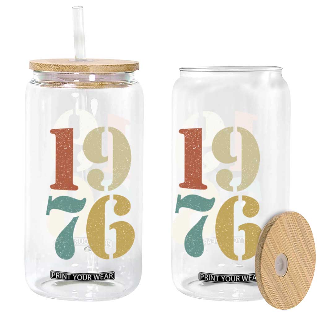 50th Birthday Glass Can Retro Vintage 1976 50 Year Old Gifts TS10 Print Your Wear