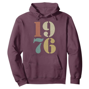 50th Birthday Hoodie Retro Vintage 1976 50 Year Old Gifts TS10 Maroon Print Your Wear