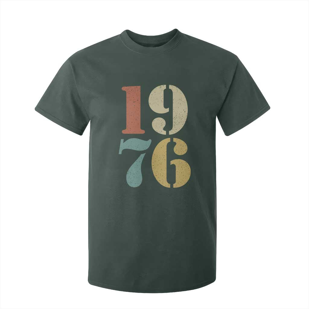 50th Birthday T Shirt For Kid Retro Vintage 1976 50 Year Old Gifts TS10 Dark Forest Green Print Your Wear