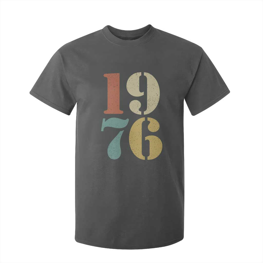 50th Birthday T Shirt For Kid Retro Vintage 1976 50 Year Old Gifts TS10 Dark Heather Print Your Wear