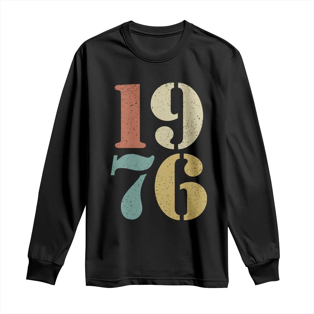 50th Birthday Long Sleeve Shirt Retro Vintage 1976 50 Year Old Gifts TS10 Black Print Your Wear