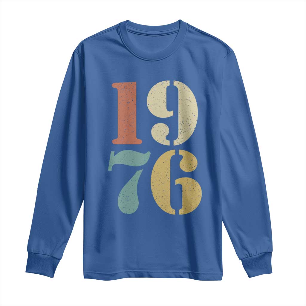 50th Birthday Long Sleeve Shirt Retro Vintage 1976 50 Year Old Gifts TS10 Royal Blue Print Your Wear