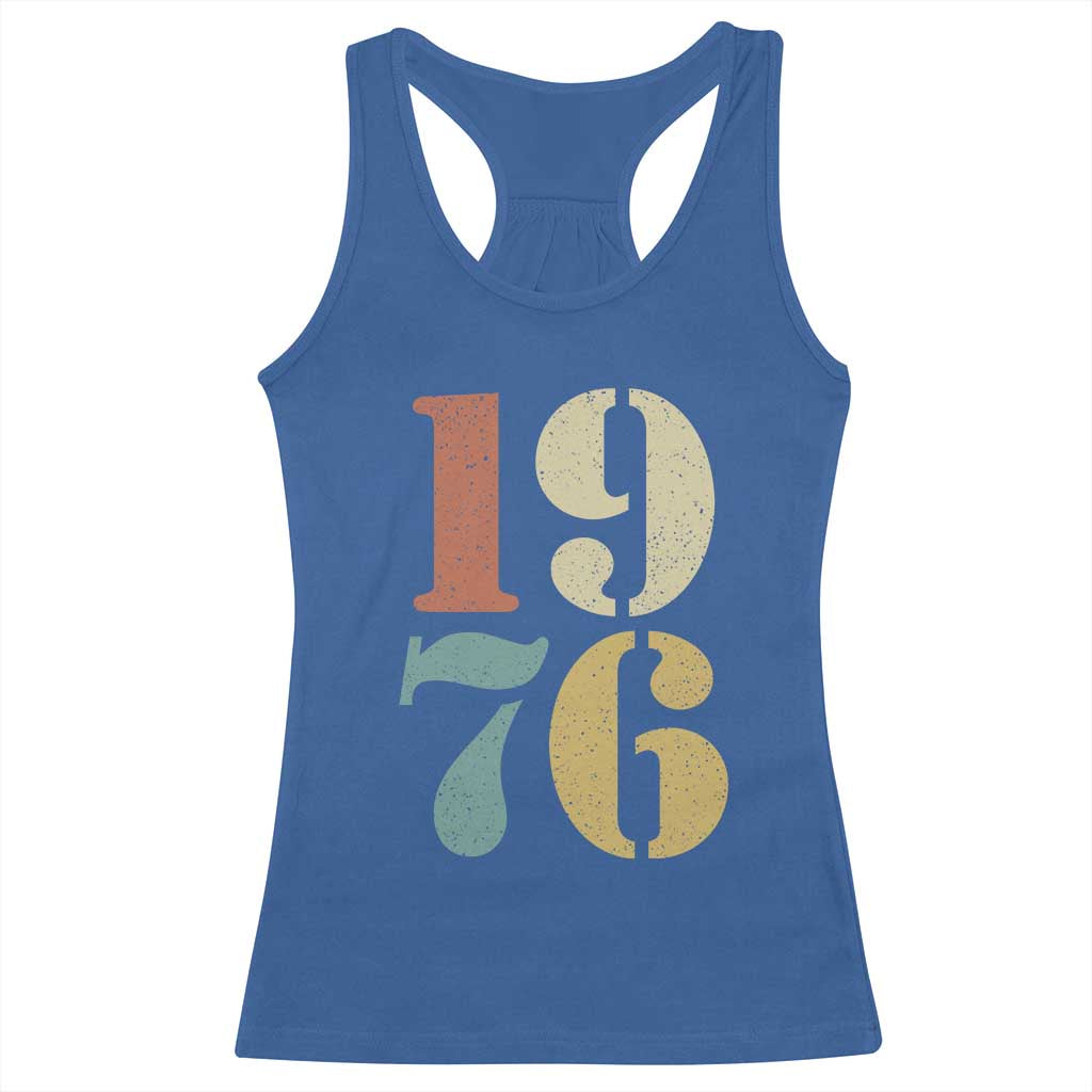 50th Birthday Racerback Tank Top Retro Vintage 1976 50 Year Old Gifts TS10 Royal Blue Print Your Wear