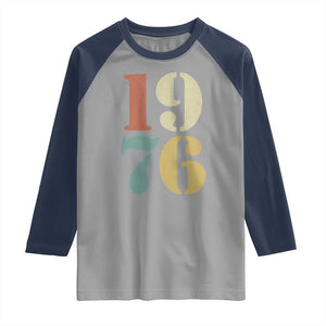 50th Birthday Raglan Shirt Retro Vintage 1976 50 Year Old Gifts TS10 Sport Gray Navy Print Your Wear