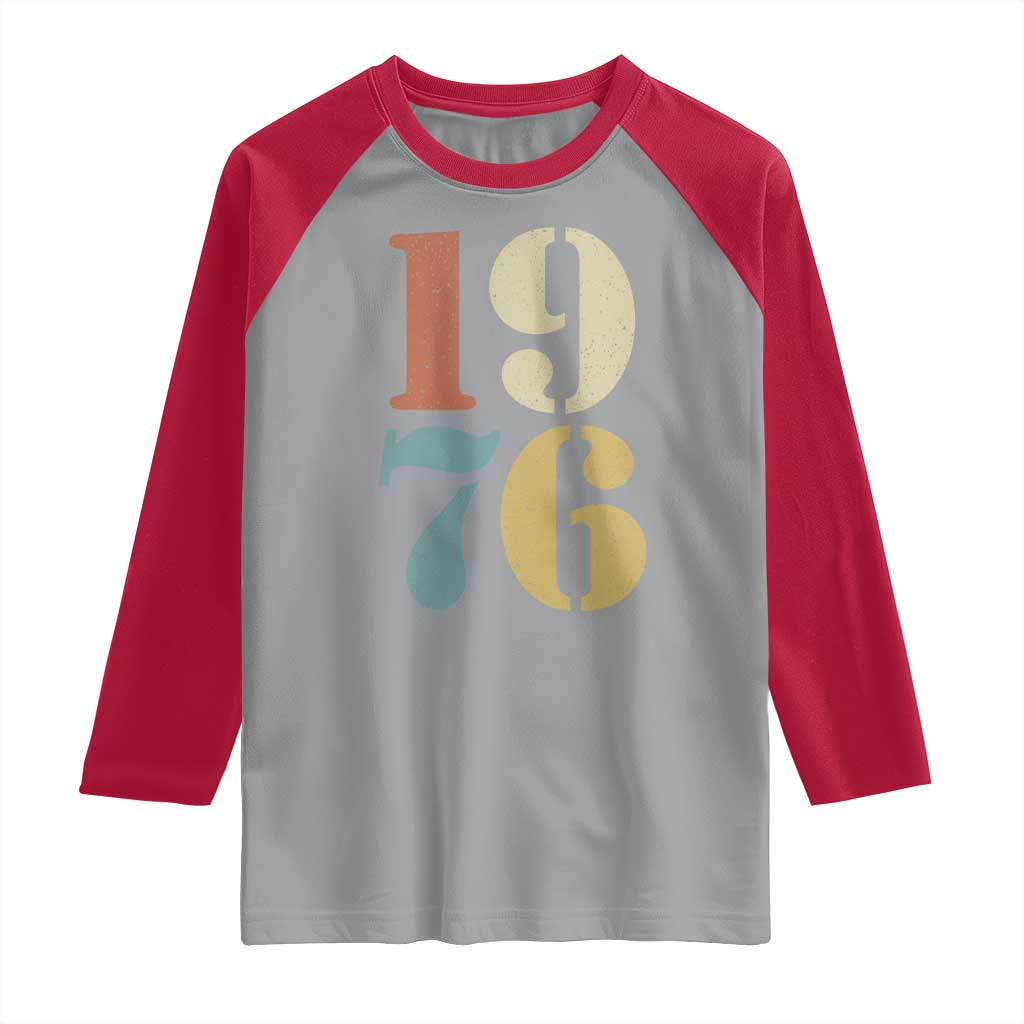 50th Birthday Raglan Shirt Retro Vintage 1976 50 Year Old Gifts TS10 Sport Gray Red Print Your Wear