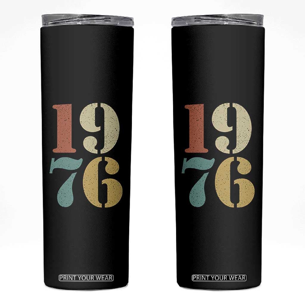 50th Birthday Skinny Tumbler Retro Vintage 1976 50 Year Old Gifts TS10 Black Print Your Wear
