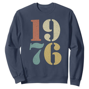 50th Birthday Sweatshirt Retro Vintage 1976 50 Year Old Gifts TS10 Navy Print Your Wear