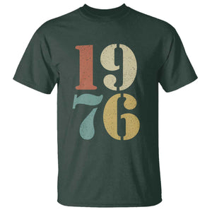 50th Birthday T Shirt Retro Vintage 1976 50 Year Old Gifts TS10 Dark Forest Green Print Your Wear
