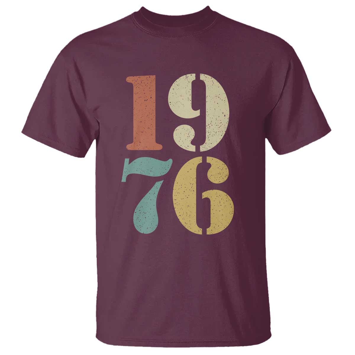 50th Birthday T Shirt Retro Vintage 1976 50 Year Old Gifts TS10 Maroon Print Your Wear