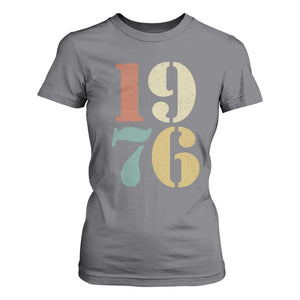 50th Birthday T Shirt For Women Retro Vintage 1976 50 Year Old Gifts TS10 Charcoal Print Your Wear