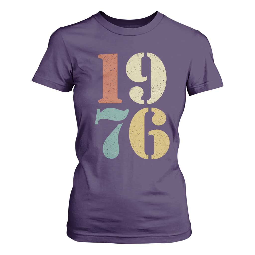 50th Birthday T Shirt For Women Retro Vintage 1976 50 Year Old Gifts TS10 Purple Print Your Wear