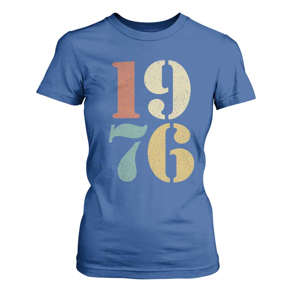 50th Birthday T Shirt For Women Retro Vintage 1976 50 Year Old Gifts TS10 Royal Blue Print Your Wear