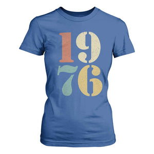 50th Birthday T Shirt For Women Retro Vintage 1976 50 Year Old Gifts TS10 Royal Blue Print Your Wear