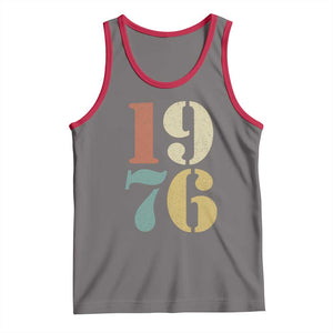 50th Birthday Tank Top Retro Vintage 1976 50 Year Old Gifts TS10 Deep Heather Red Print Your Wear