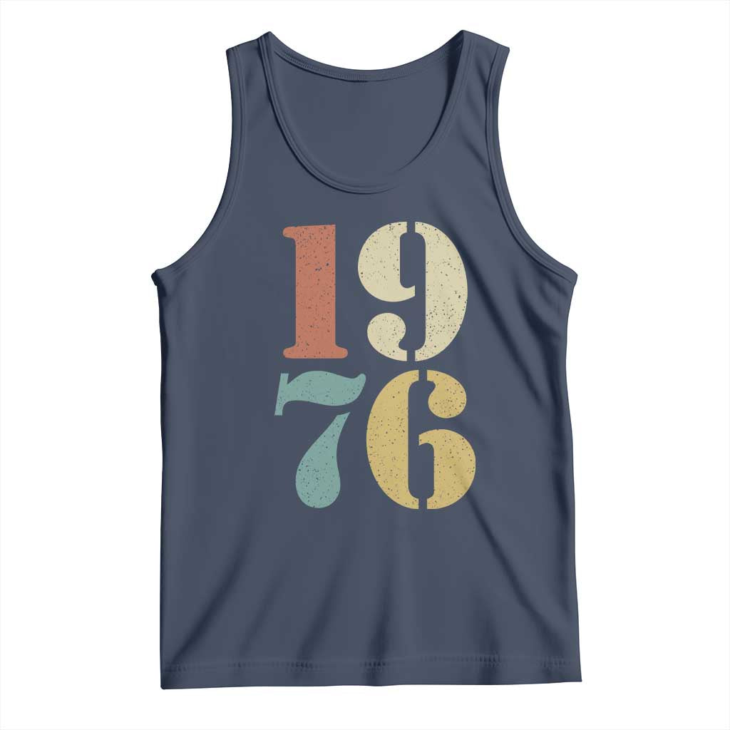 50th Birthday Tank Top Retro Vintage 1976 50 Year Old Gifts TS10 Navy Print Your Wear