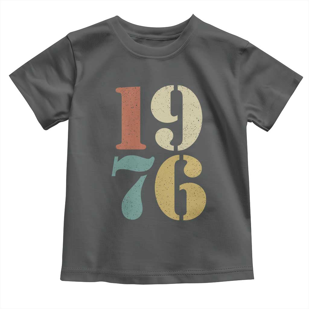 50th Birthday Toddler T Shirt Retro Vintage 1976 50 Year Old Gifts TS10 Dark Heather Print Your Wear