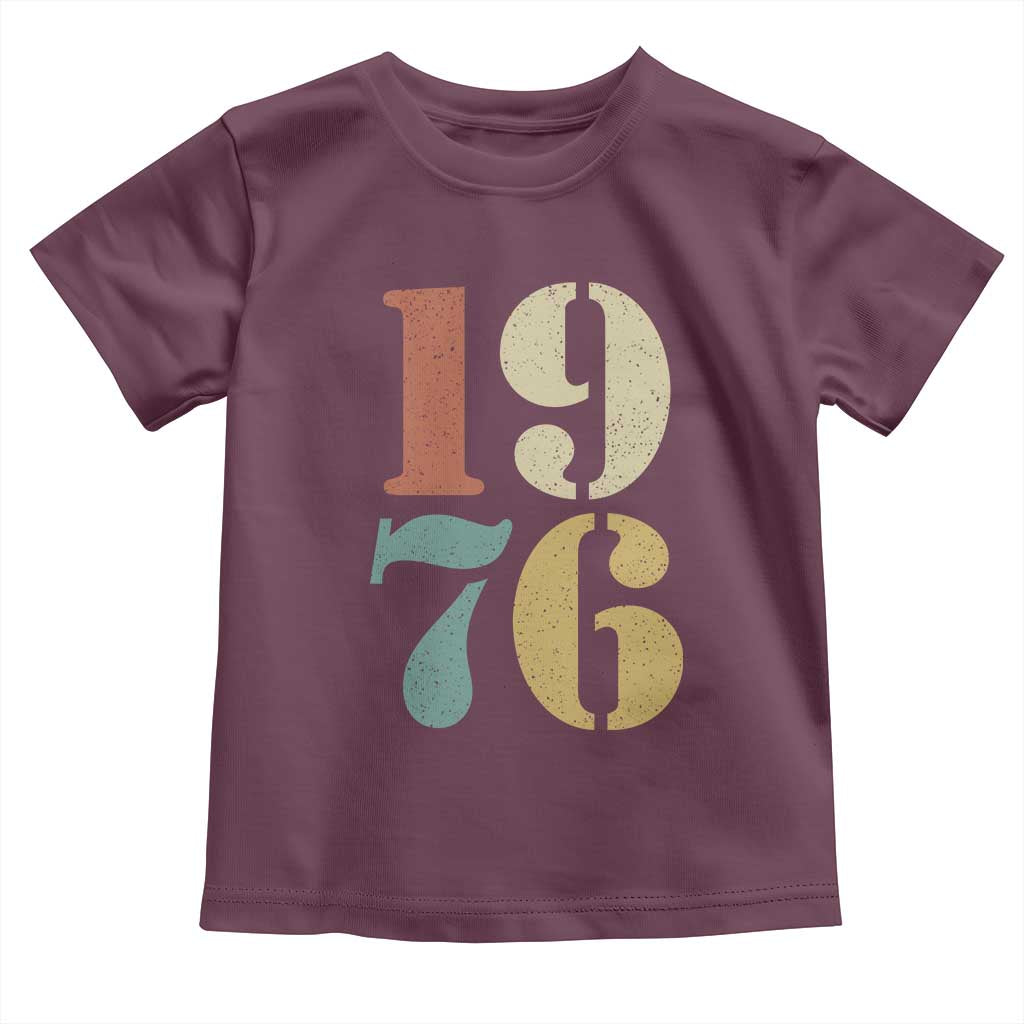 50th Birthday Toddler T Shirt Retro Vintage 1976 50 Year Old Gifts TS10 Maroon Print Your Wear