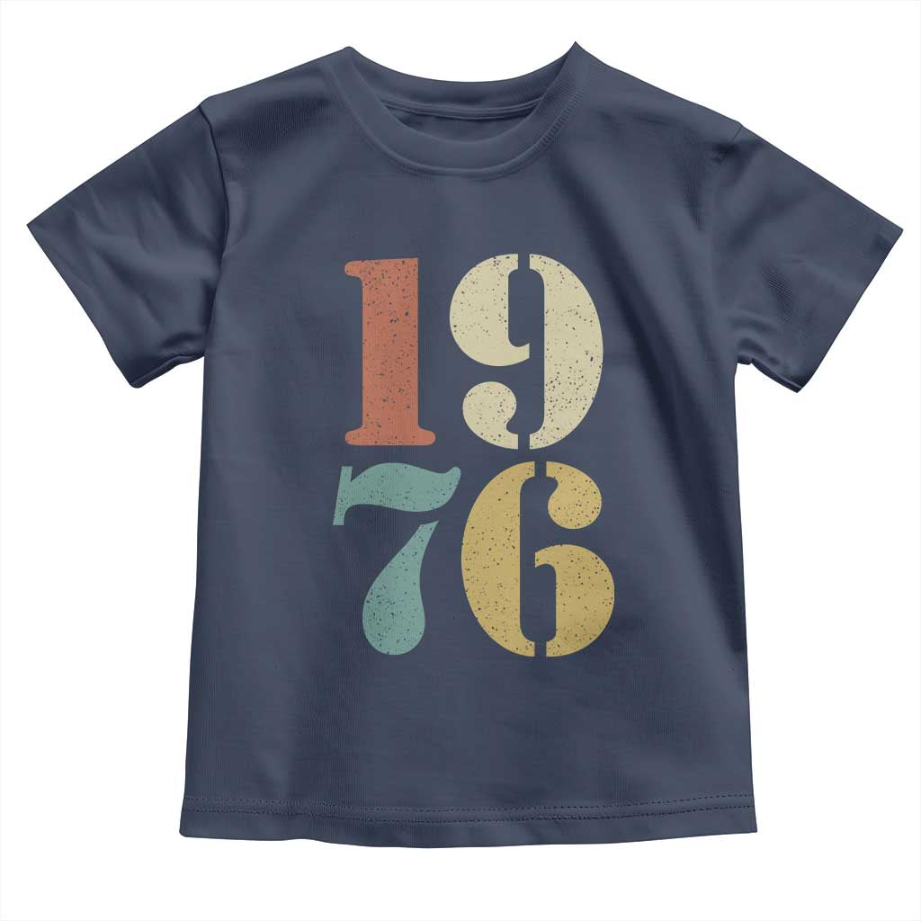 50th Birthday Toddler T Shirt Retro Vintage 1976 50 Year Old Gifts TS10 Navy Print Your Wear