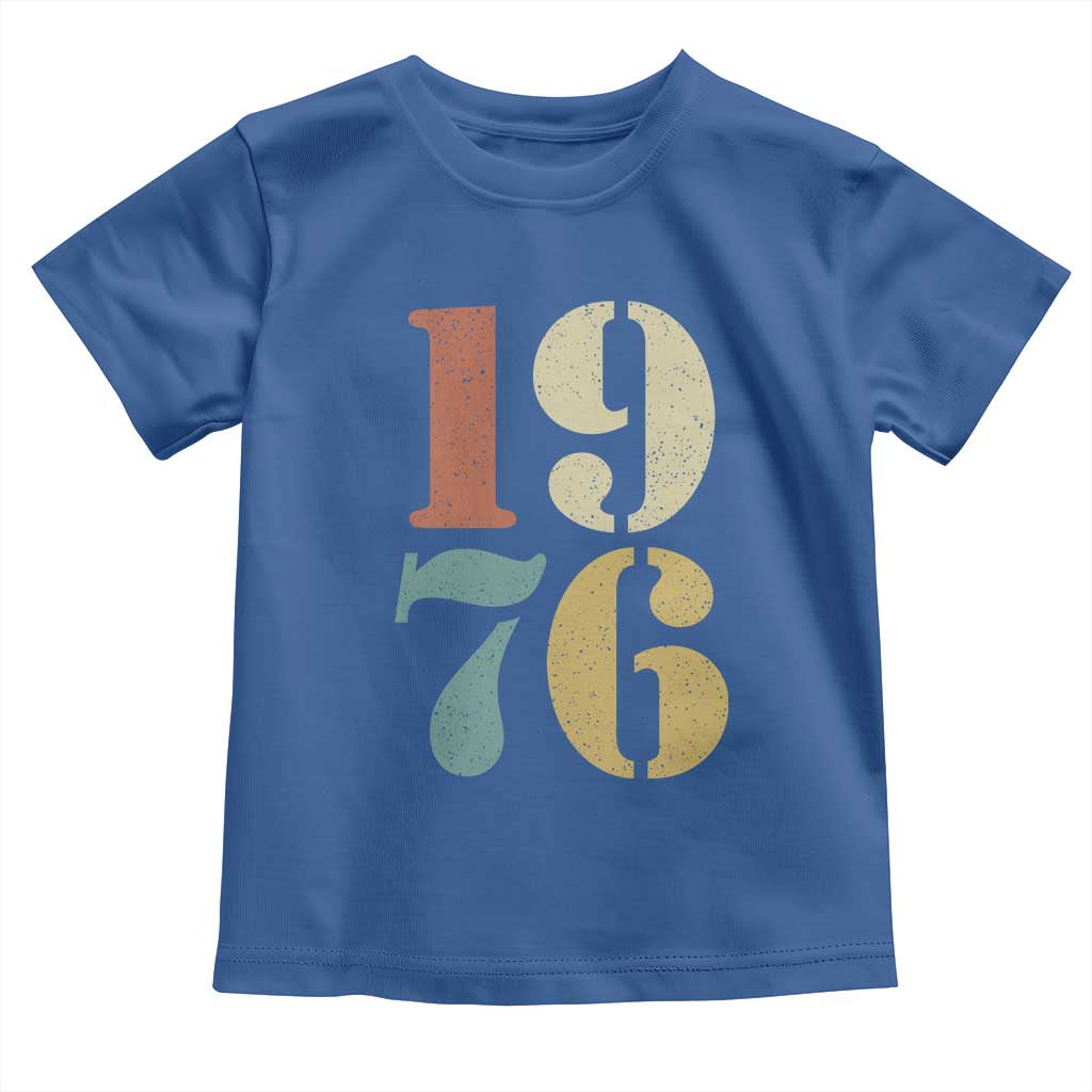 50th Birthday Toddler T Shirt Retro Vintage 1976 50 Year Old Gifts TS10 Royal Blue Print Your Wear