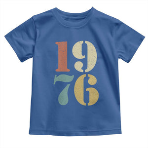 50th Birthday Toddler T Shirt Retro Vintage 1976 50 Year Old Gifts TS10 Royal Blue Print Your Wear