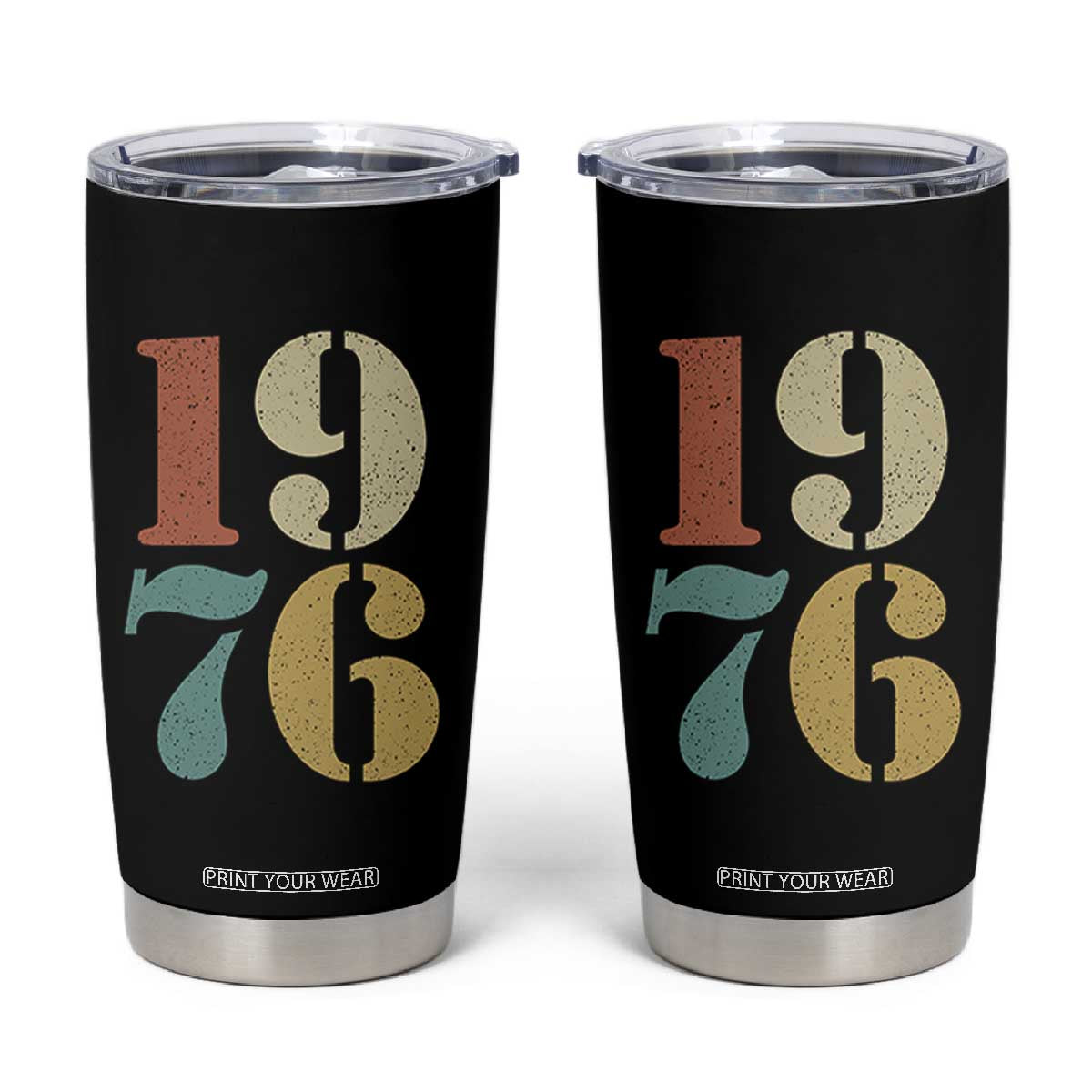 50th Birthday Tumbler Cup Retro Vintage 1976 50 Year Old Gifts TS10 Black Print Your Wear