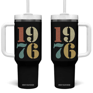 50th Birthday Tumbler With Handle Retro Vintage 1976 50 Year Old Gifts TS10 One Size: 40 oz Black Print Your Wear