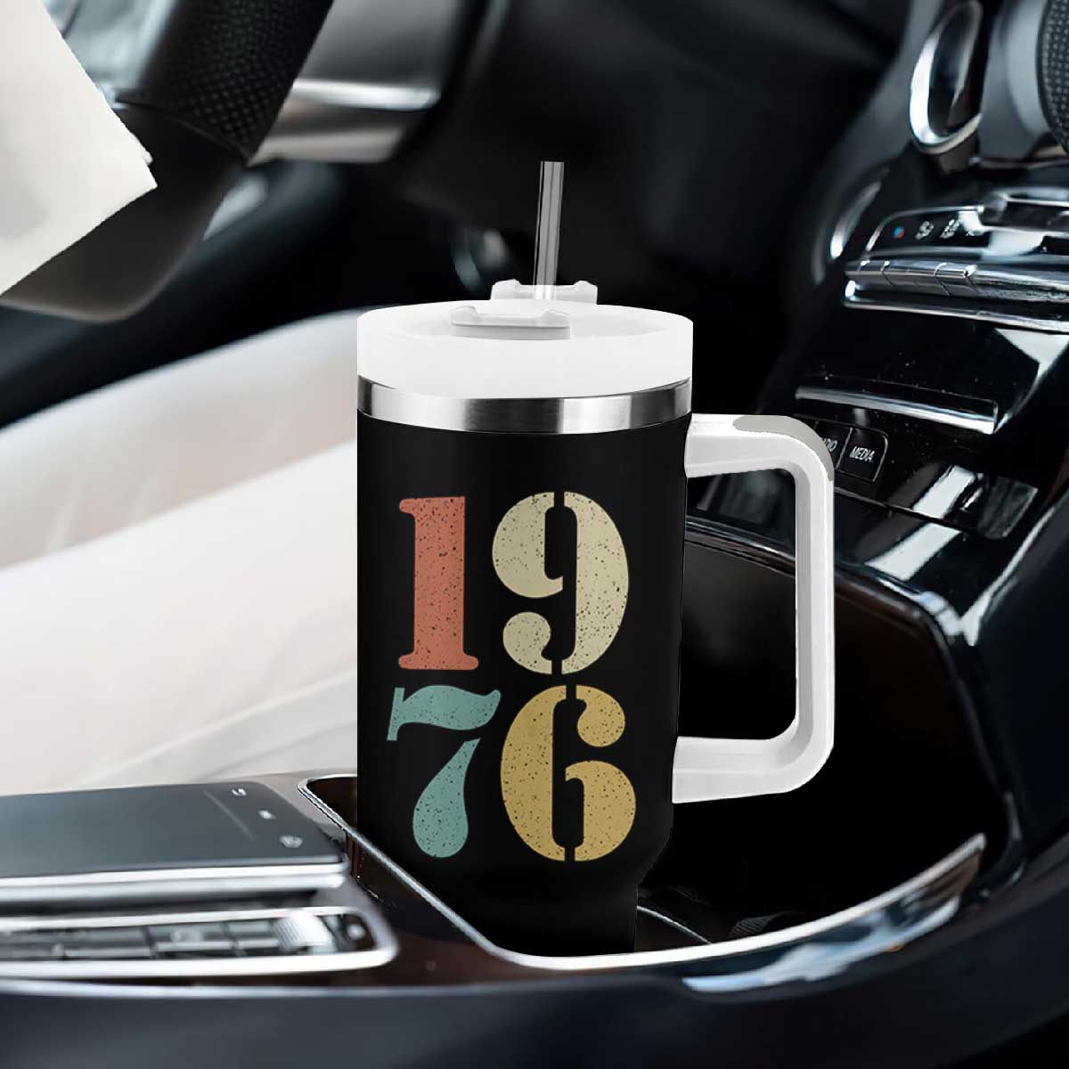 50th Birthday Tumbler With Handle Retro Vintage 1976 50 Year Old Gifts TS10 Print Your Wear