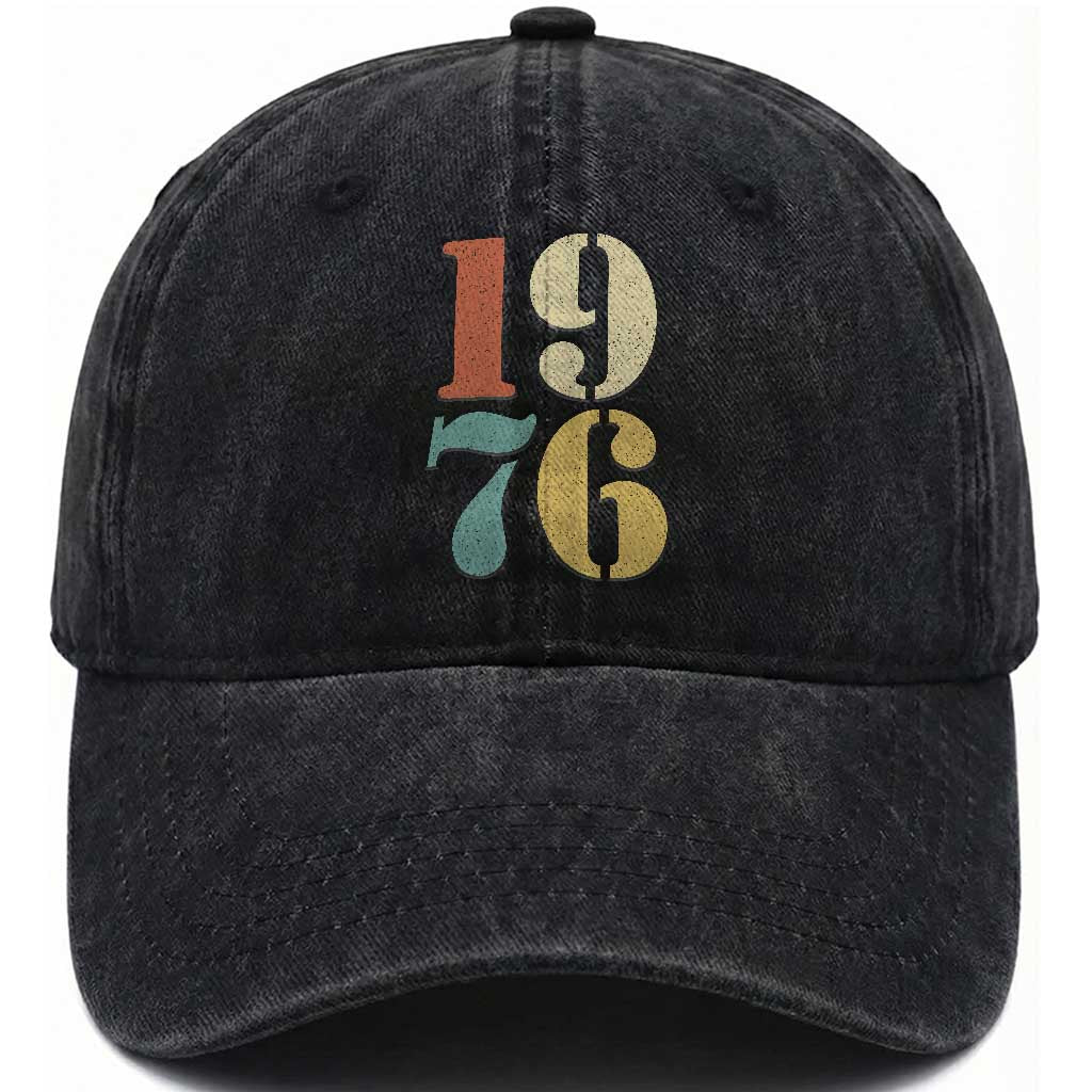 50th Birthday Washed Cotton Baseball Cap Retro Vintage 1976 50 Year Old Gifts