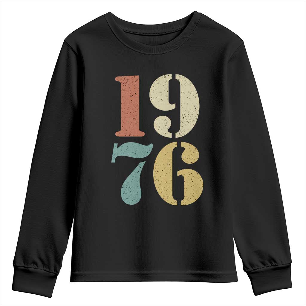 50th Birthday Youth Sweatshirt Retro Vintage 1976 50 Year Old Gifts TS10 Black Print Your Wear
