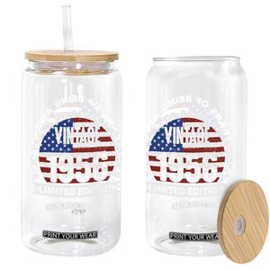 70th Birthday Glass Can Vintage 1956 70 Year Old Birthday American Flag TS10 Print Your Wear