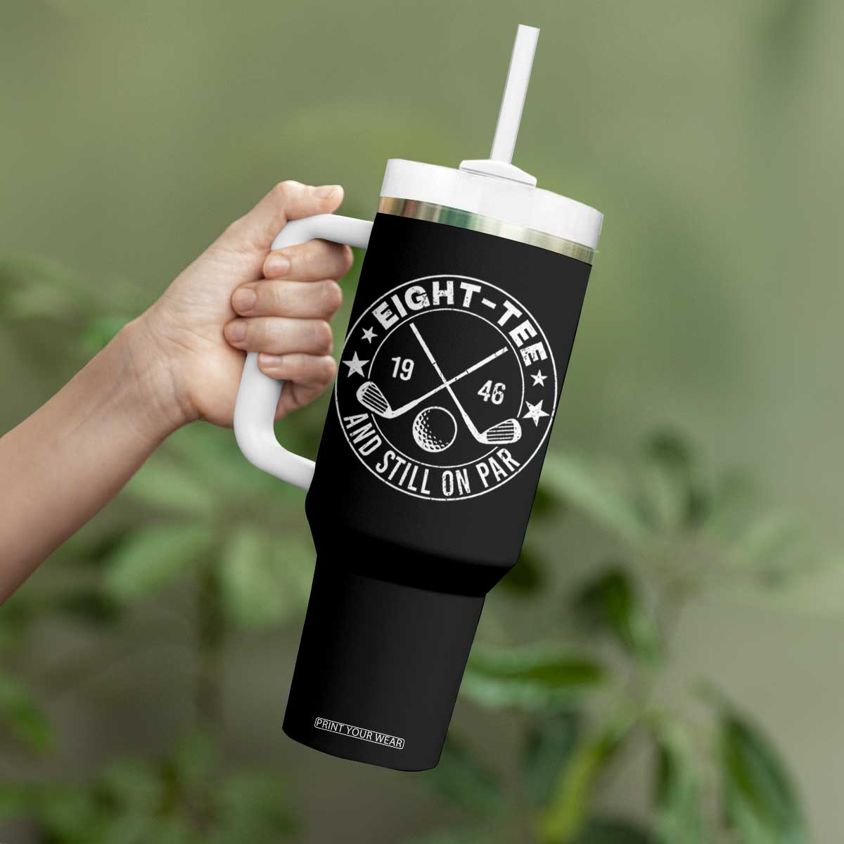 80th Birthday Golf Tumbler With Handle Vintage 1946 Eight Tee And Still On Par Golf Lover Gift TS10 Print Your Wear
