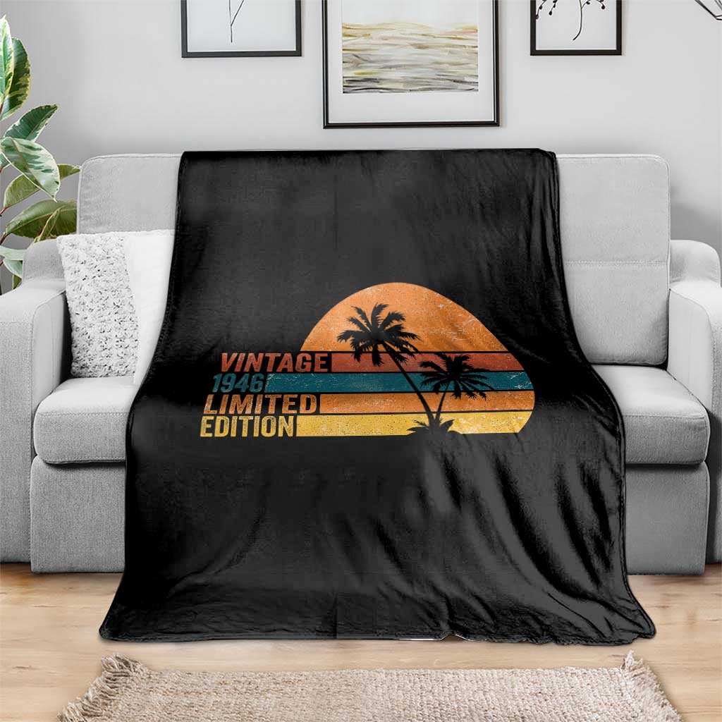 Vintage 1946 Limited Edition Throw Blanket Retro Sunset 80th Birthday 80 Year Old Gifts TS10 Print Your Wear