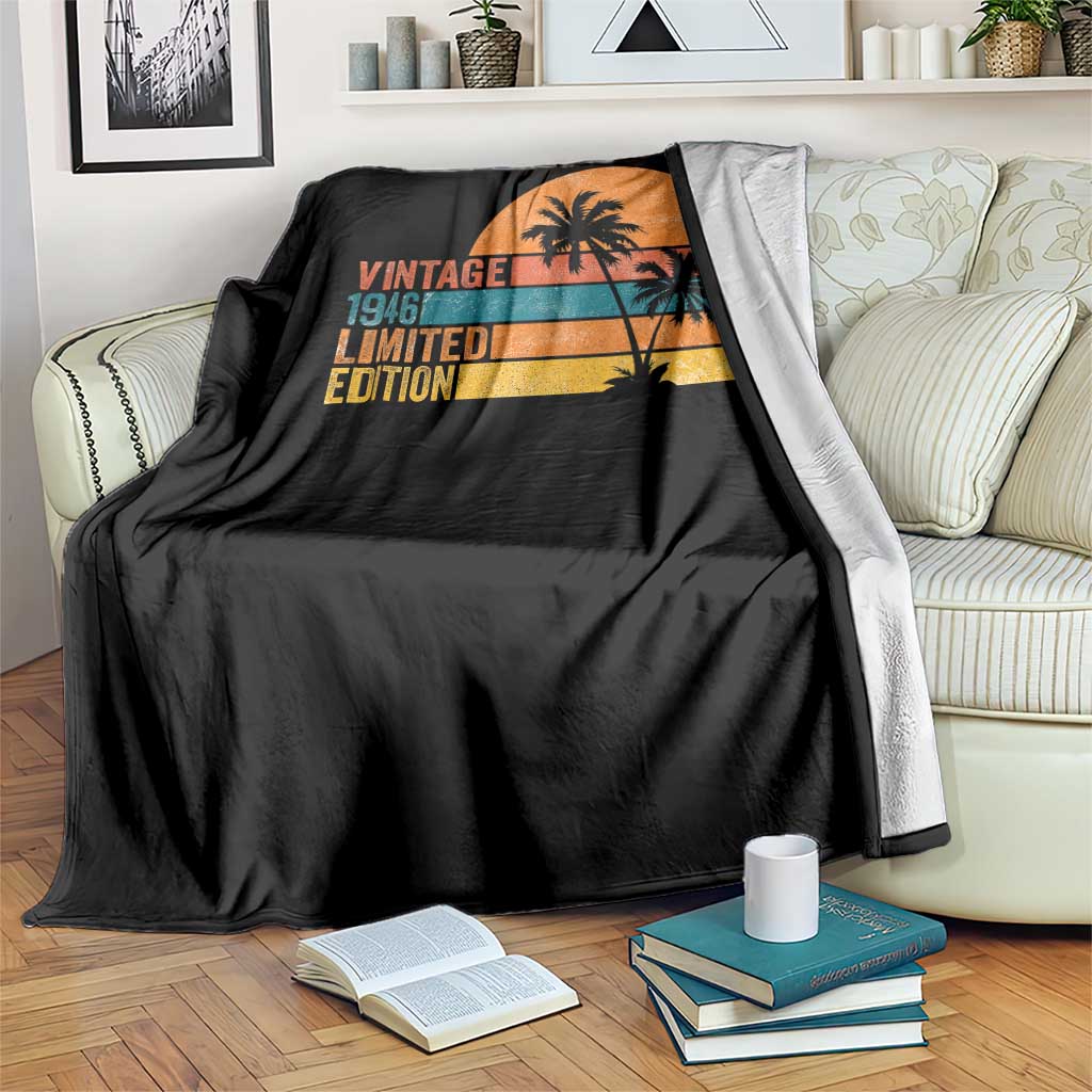 Vintage 1946 Limited Edition Throw Blanket Retro Sunset 80th Birthday 80 Year Old Gifts TS10 Print Your Wear