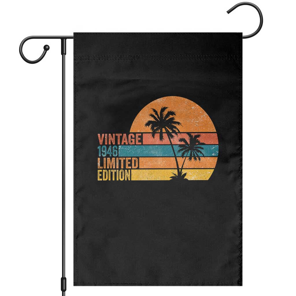 Vintage 1946 Limited Edition Garden Flag Retro Sunset 80th Birthday 80 Year Old Gifts TS10 Black Print Your Wear