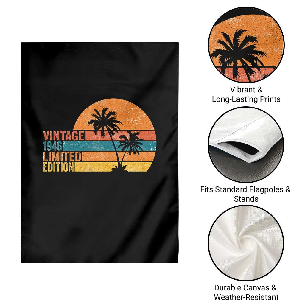 Vintage 1946 Limited Edition Garden Flag Retro Sunset 80th Birthday 80 Year Old Gifts TS10 Print Your Wear