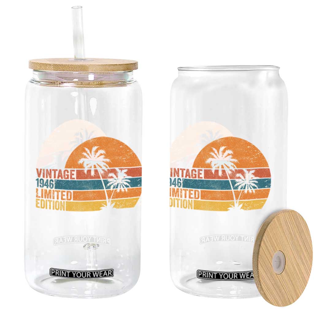 Vintage 1946 Limited Edition Glass Can Retro Sunset 80th Birthday 80 Year Old Gifts TS10 Print Your Wear