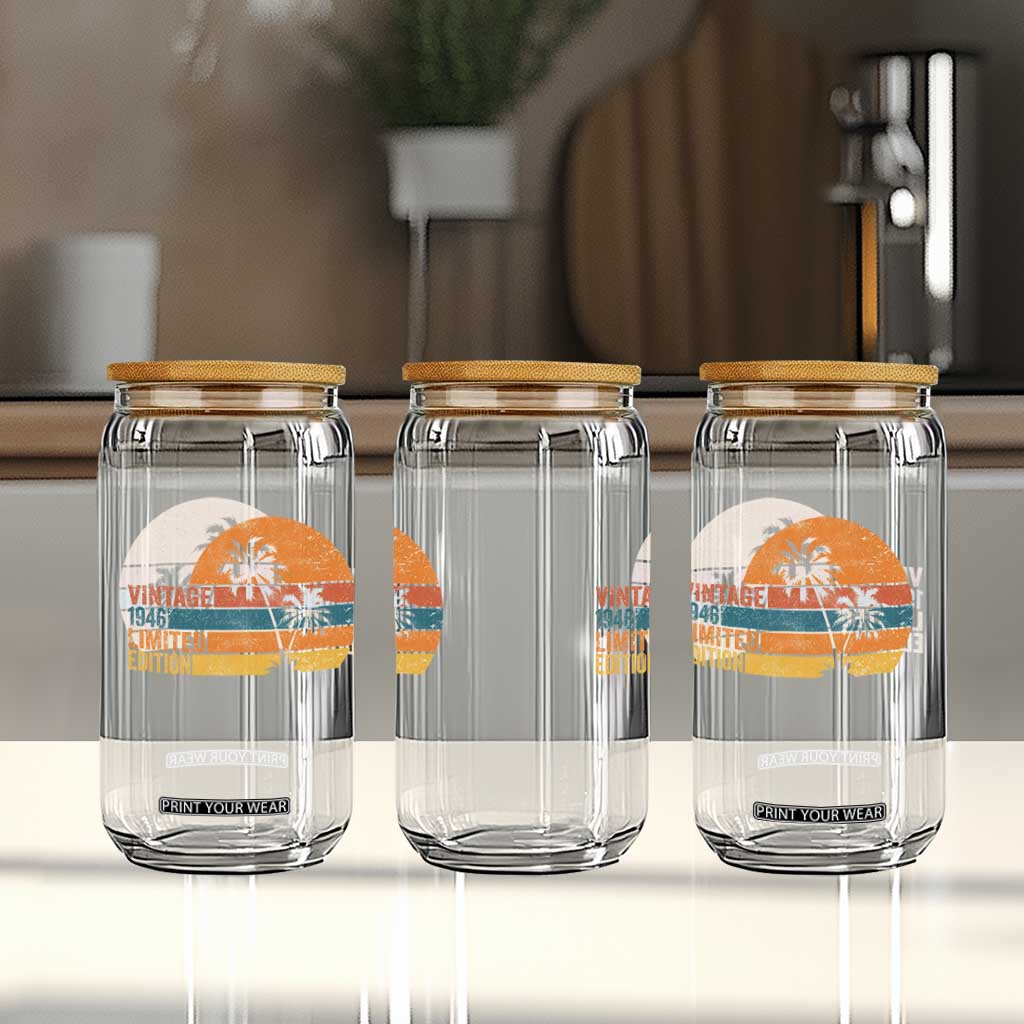 Vintage 1946 Limited Edition Glass Can Retro Sunset 80th Birthday 80 Year Old Gifts TS10 Print Your Wear