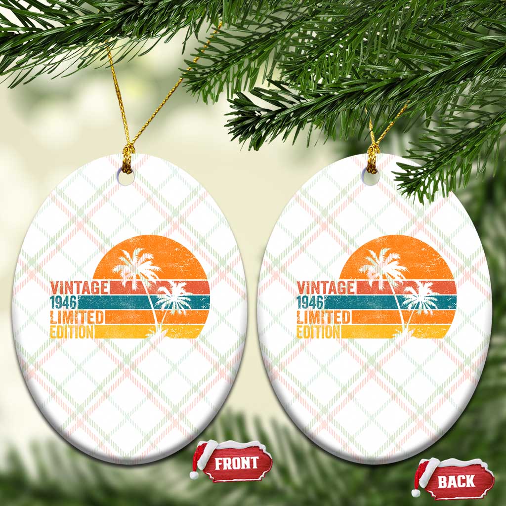 Vintage 1946 Limited Edition Ceramic Ornament Retro Sunset 80th Birthday 80 Year Old Gifts TS10 Print Your Wear