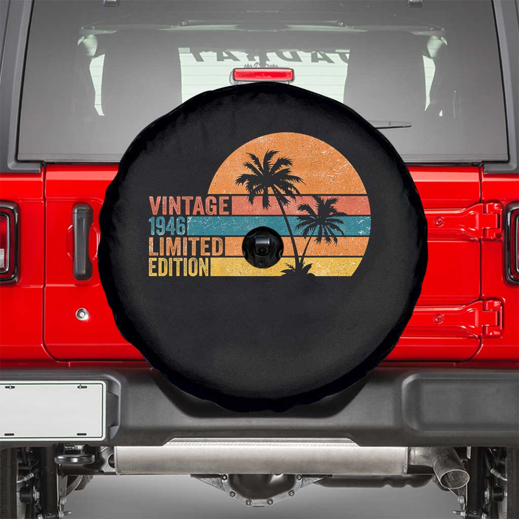 Vintage 1946 Limited Edition Spare Tire Cover Retro Sunset 80th Birthday 80 Year Old Gifts TS10 Black Print Your Wear