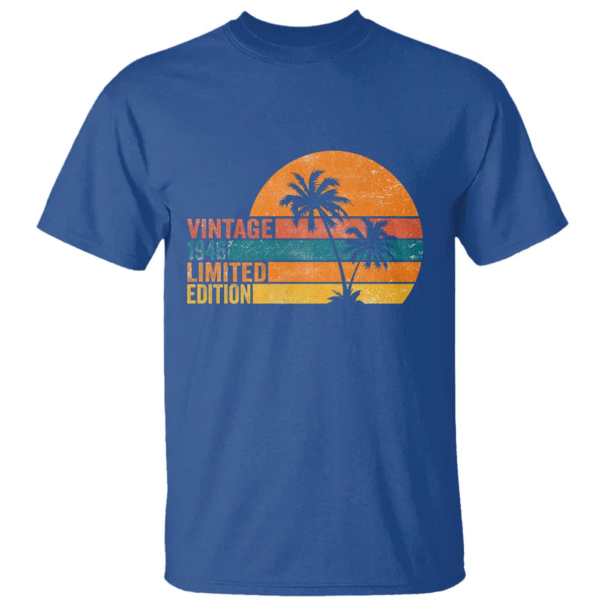 Vintage 1946 Limited Edition T Shirt Retro Sunset 80th Birthday 80 Year Old Gifts TS10 Royal Blue Print Your Wear