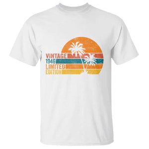 Vintage 1946 Limited Edition T Shirt Retro Sunset 80th Birthday 80 Year Old Gifts TS10 White Print Your Wear