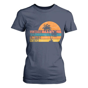 Vintage 1946 Limited Edition T Shirt For Women Retro Sunset 80th Birthday 80 Year Old Gifts TS10 Navy Print Your Wear