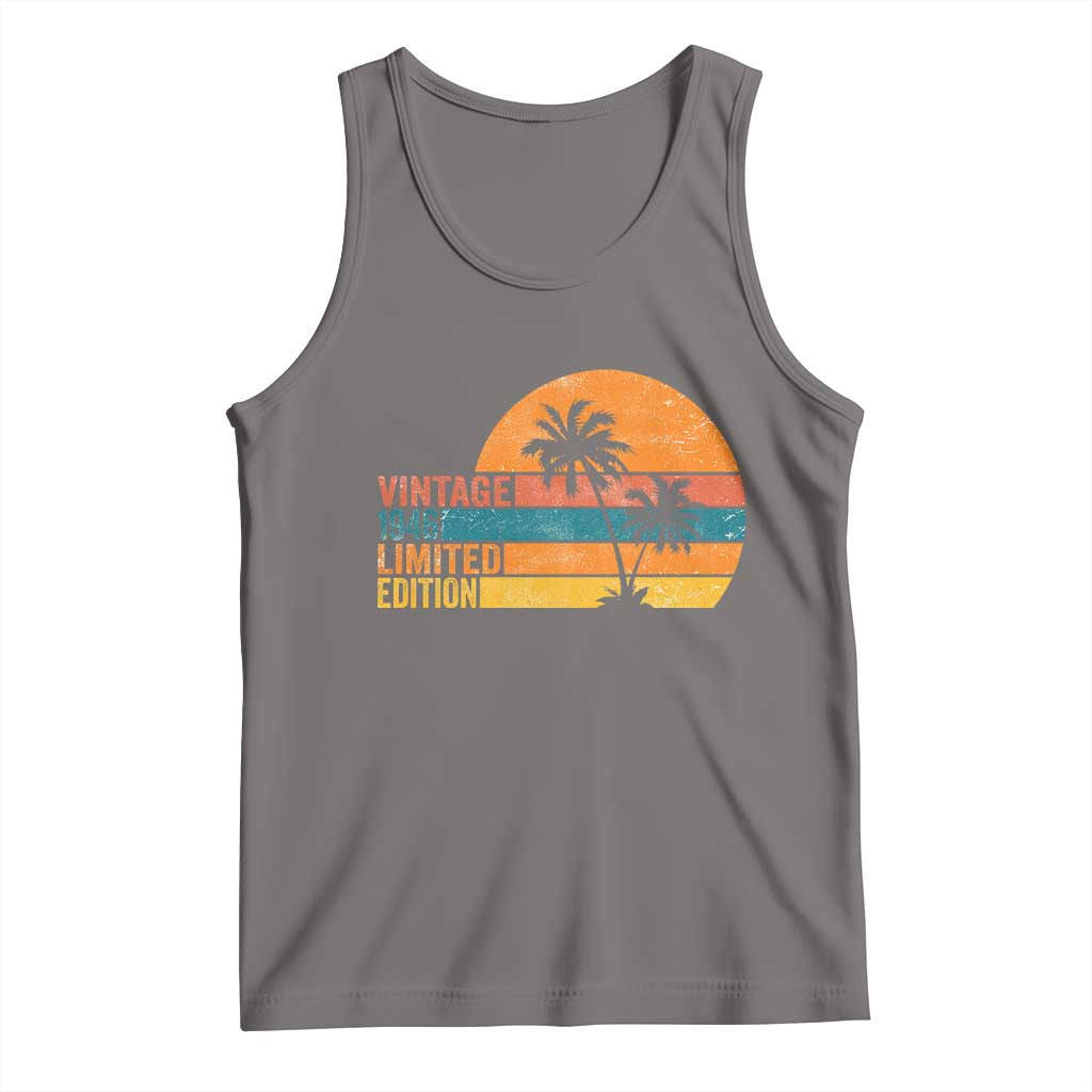 Vintage 1946 Limited Edition Tank Top Retro Sunset 80th Birthday 80 Year Old Gifts TS10 Deep Heather Print Your Wear