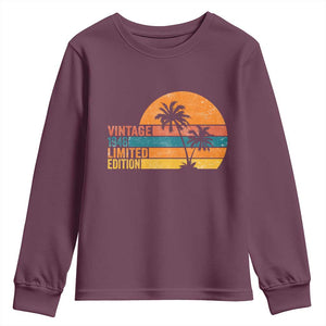 Vintage 1946 Limited Edition Youth Sweatshirt Retro Sunset 80th Birthday 80 Year Old Gifts TS10 Maroon Print Your Wear