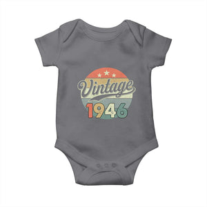 Vintage 1946 Baby Onesie 80 Year Old 80th Birthday Gifts TS10 Charcoal Print Your Wear