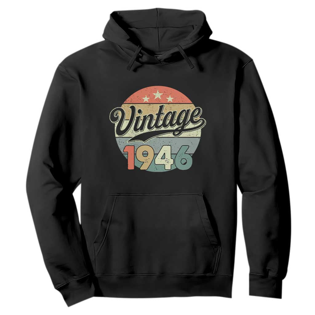 Vintage 1946 Hoodie 80 Year Old 80th Birthday Gifts TS10 Black Print Your Wear